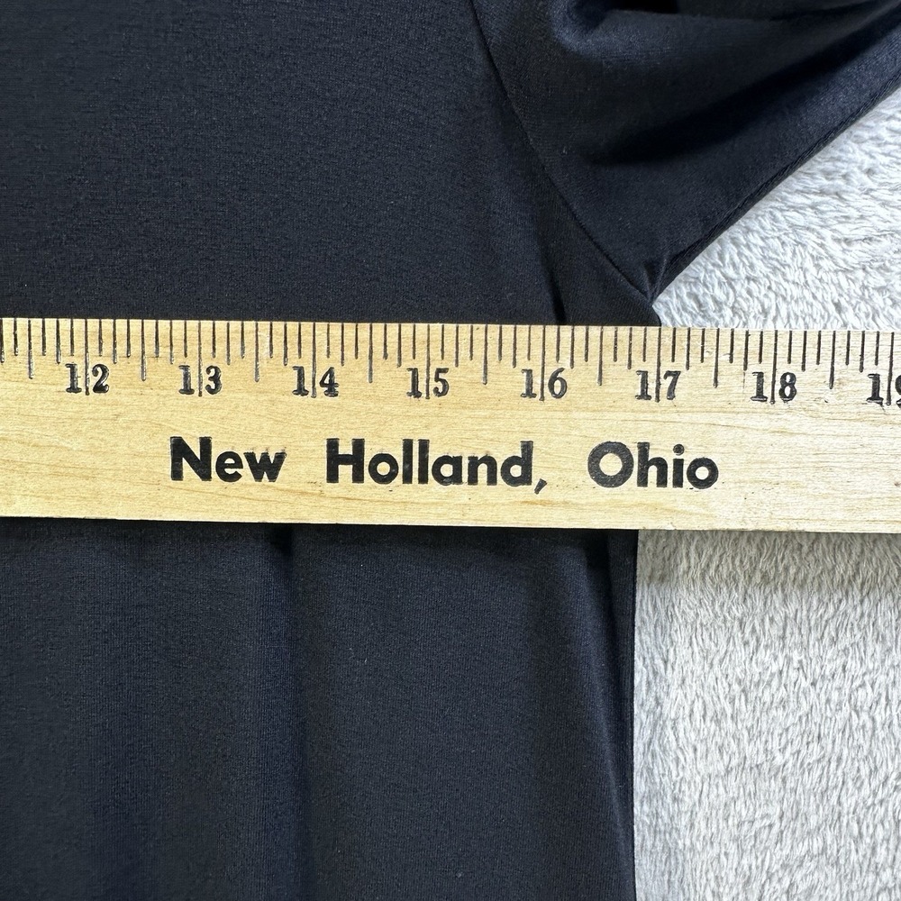 Eileen Fisher Black Jersey Knit Midi Dress Sz S Stretch Minimalist High Low Hem - Picture 4 of 7
